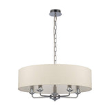 Banyan 5 Light Pendant Light Ivory Pearl 60cm - Polished Chrome