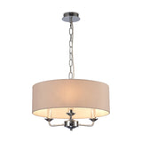 Banyan 3 Light Pendant Light 45cm Nude Beige - Polished Chrome