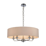 Banyan 5 Light Pendant Light Nude Beige 60cm - Polished Chrome