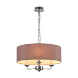 Banyan 3 Light E14 Pendant Light 45cm Taupe - Polished Chrome