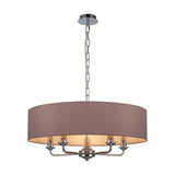 Banyan 5 Light E14 Pendant Light 60cm Taupe - Polished Chrome