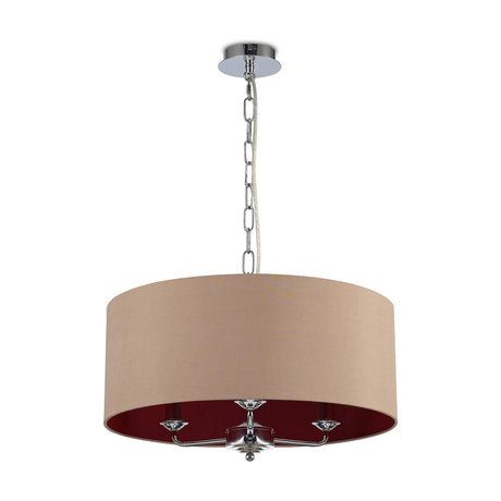 Banyan 3 Light Pendant Light 50cm Antique Gold - Polished Chrome