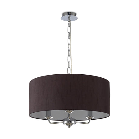 Banyan 3 Light E14 Pendant Light 50cm Black - Polished Chrome