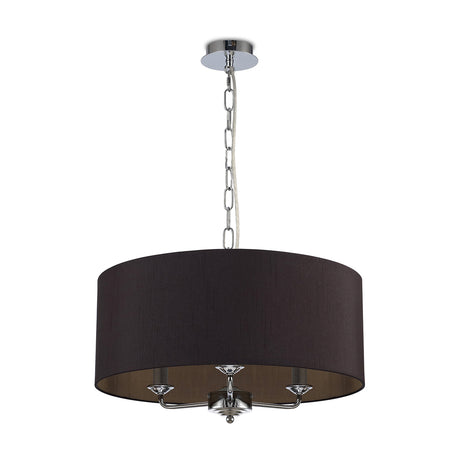 Banyan 3 Light E14 Pendant Light Midnight Black - Polished Chrome