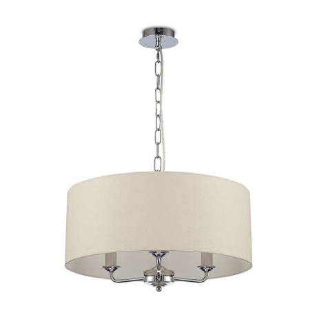 Banyan 3 Light Pendant Light 50cm Ivory Pearl - Polished Chrome