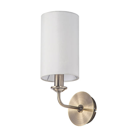 Banyan E14 Wall Light 35.5cm High White - Antique Brass