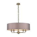 Banyan 5 Light E14 Pendant Light 60cm Grey - Antique Brass