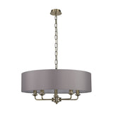Banyan 5 Light E14 Pendant Light 60cm Grey - Antique Brass