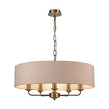 Banyan 5 Light E14 Pendant Light 60cm Nude Beige - Antique Brass