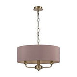 Banyan 3 Light E14 Pendant Light 45cm Taupe - Antique Brass
