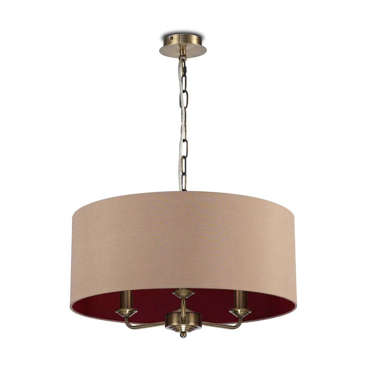 Banyan 3 Light Pendant Light 50cm Antique Gold - Antique Brass