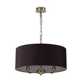 Banyan 3 Light E14 Pendant Light 50cm Black - Antique Brass