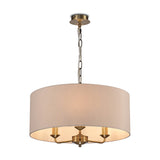 Banyan 3 Light E14 Pendant Light 50cm Nude Beige - Antique Brass
