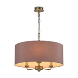 Banyan 3 Light E14 Pendant Light 50cm Taupe - Antique Brass