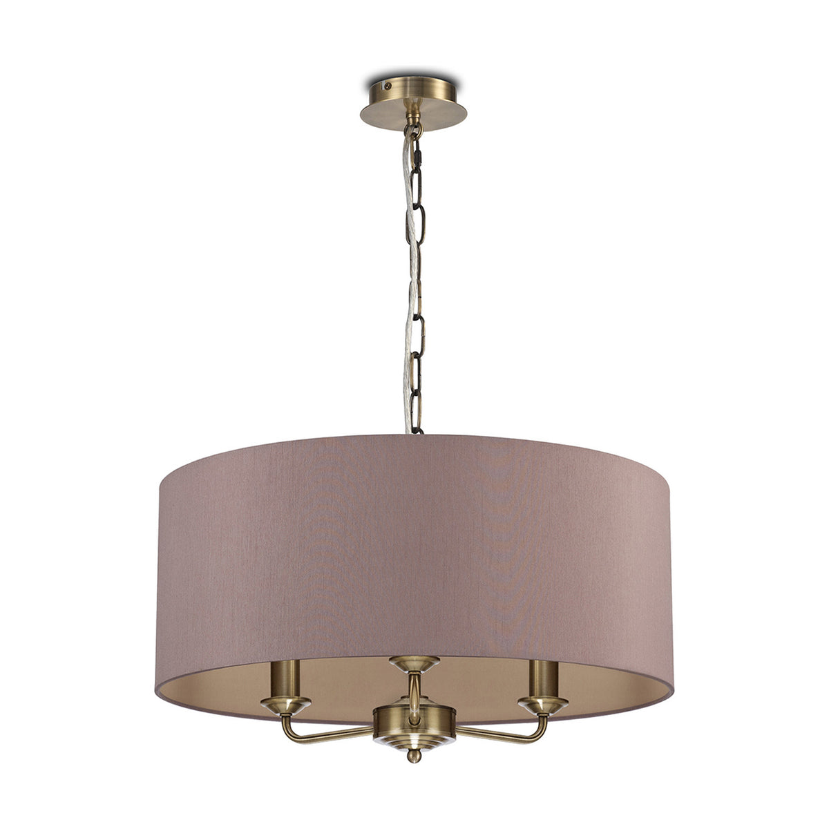 Banyan 3 Light E14 Pendant Light 50cm Taupe - Antique Brass