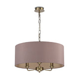 Banyan 3 Light E14 Pendant Light 50cm Taupe - Antique Brass