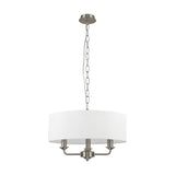 Banyan 3 Light E14 Pendant Light 45cm White - Satin Nickel