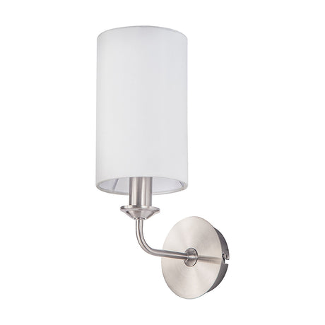 Banyan E14 Wall Light 35.5cm High White - Satin Nickel