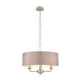 Banyan 3 Light E14 Iron Pendant Light 45cm Grey - Satin Nickel