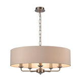 Banyan 5 Light E14 Pendant Light 60cm Nude Beige - Satin Nickel