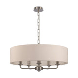 Banyan 5 Light E14 Pendant Light 60cm Nude Beige - Satin Nickel
