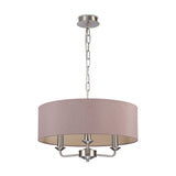Banyan 3 Light E14 Pendant Light 45cm Taupe - Satin Nickel