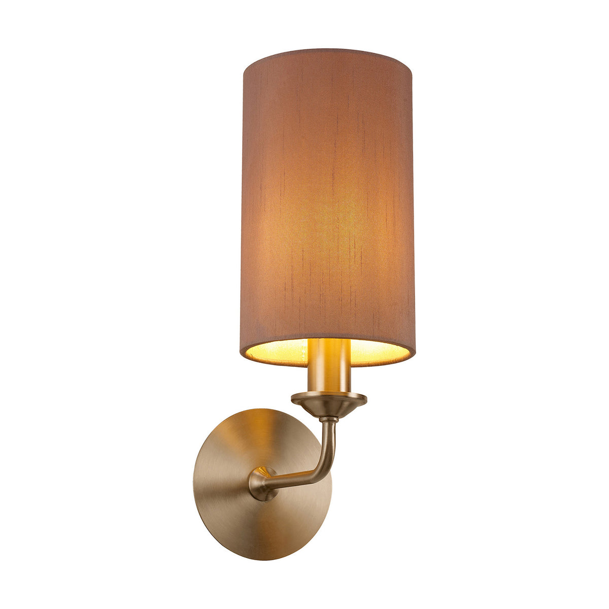 Banyan E14 Wall Light 35.5cm High Taupe - Satin Nickel