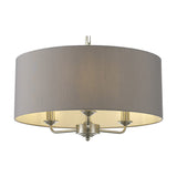 Banyan 3 Light E14 Pendant Light 50cm Grey - Satin Nickel