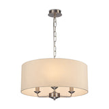 Banyan 3 Light E14 Pendant Light 50cm Ivory Pearl - Satin Nickel