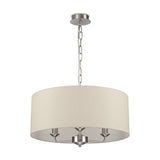 Banyan 3 Light E14 Pendant Light 50cm Ivory Pearl - Satin Nickel