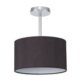 Baymont E27 Semi Flush Ceiling Light 30cm Black - Polished Chrome