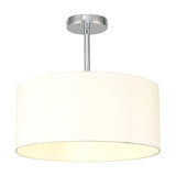 Baymont Semi Flush Ceiling Light Ivory Pearl - Polished Chrome