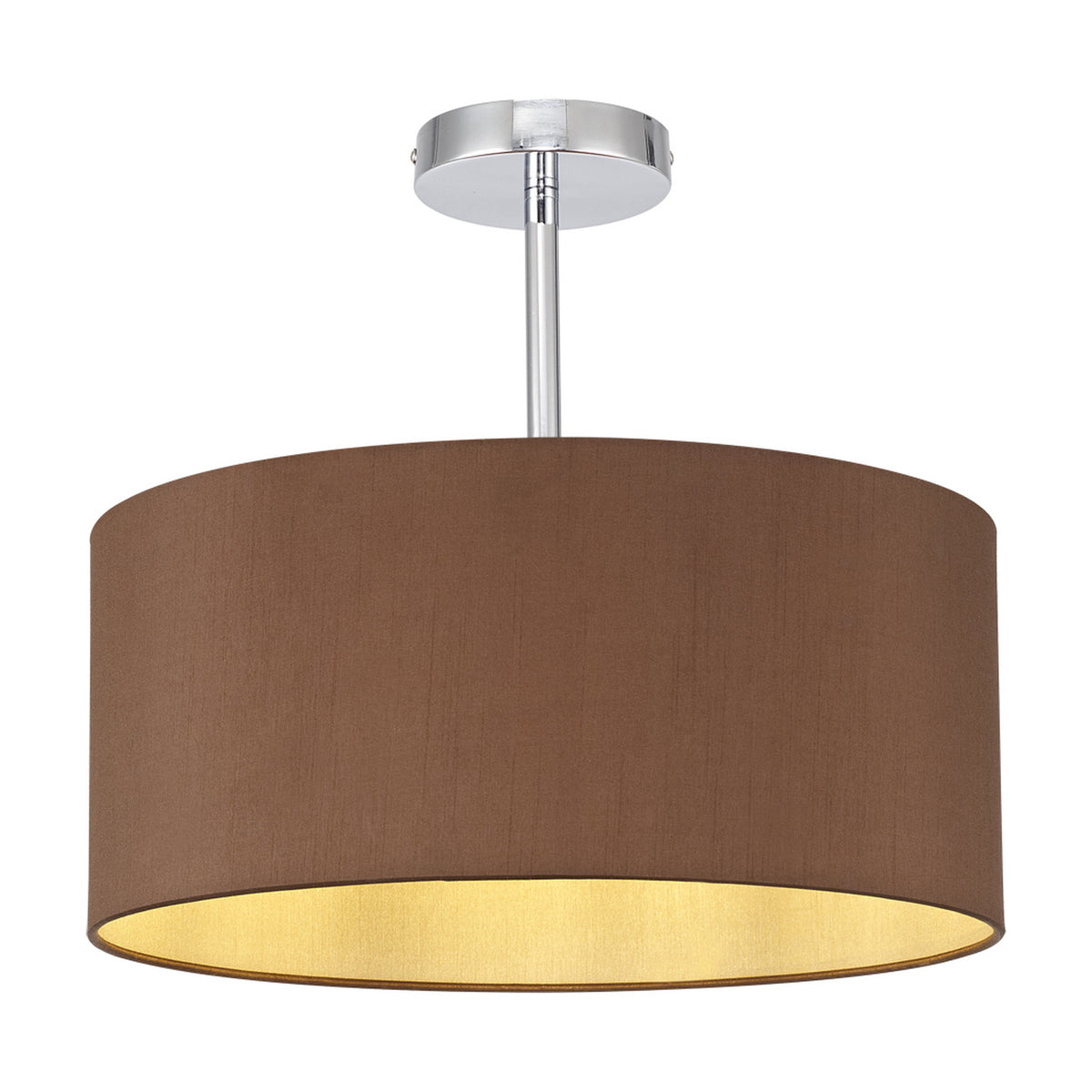 Baymont Semi Flush Ceiling Light 40cm Bronze - Polished Chrome