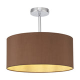 Baymont Semi Flush Ceiling Light 40cm Bronze - Polished Chrome