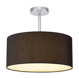 Baymont E27 Semi Flush Ceiling Light 40cm Black - Polished Chrome