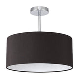 Baymont E27 Semi Flush Ceiling Light 40cm Black - Polished Chrome