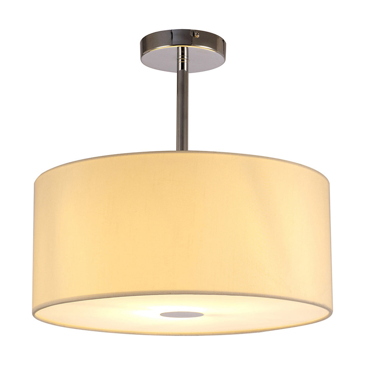 Baymont Frosted Diffuser Semi Flush Ivory 40cm - Polished Chrome