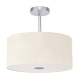 Baymont Frosted Diffuser Semi Flush Ivory 40cm - Polished Chrome