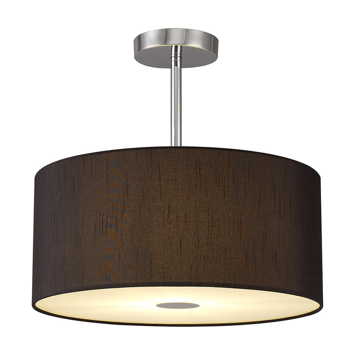 Baymont Frosted Diffuser Semi Flush 40cm Black - Polished Chrome