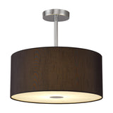 Baymont Frosted Diffuser Semi Flush 40cm Black - Polished Chrome