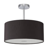 Baymont Frosted Diffuser Semi Flush 40cm Black - Polished Chrome