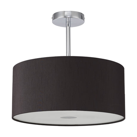 Baymont Frosted Diffuser Semi Flush 40cm Black - Polished Chrome