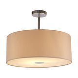 Baymont Semi Flush Beige 50cm Dia 40cm High - Polished Chrome