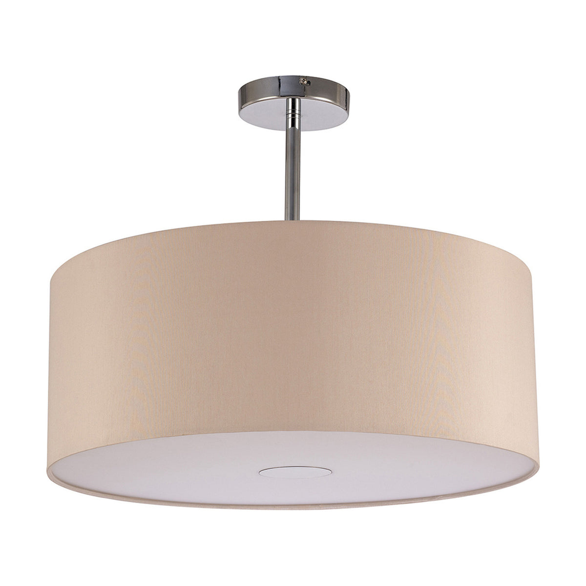 Baymont Semi Flush Beige 50cm Dia 40cm High - Polished Chrome