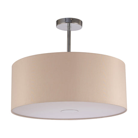 Baymont Semi Flush Beige 50cm Dia 40cm High - Polished Chrome
