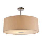 Baymont Semi Flush Beige 60cm Dia 42cm High - Polished Chrome