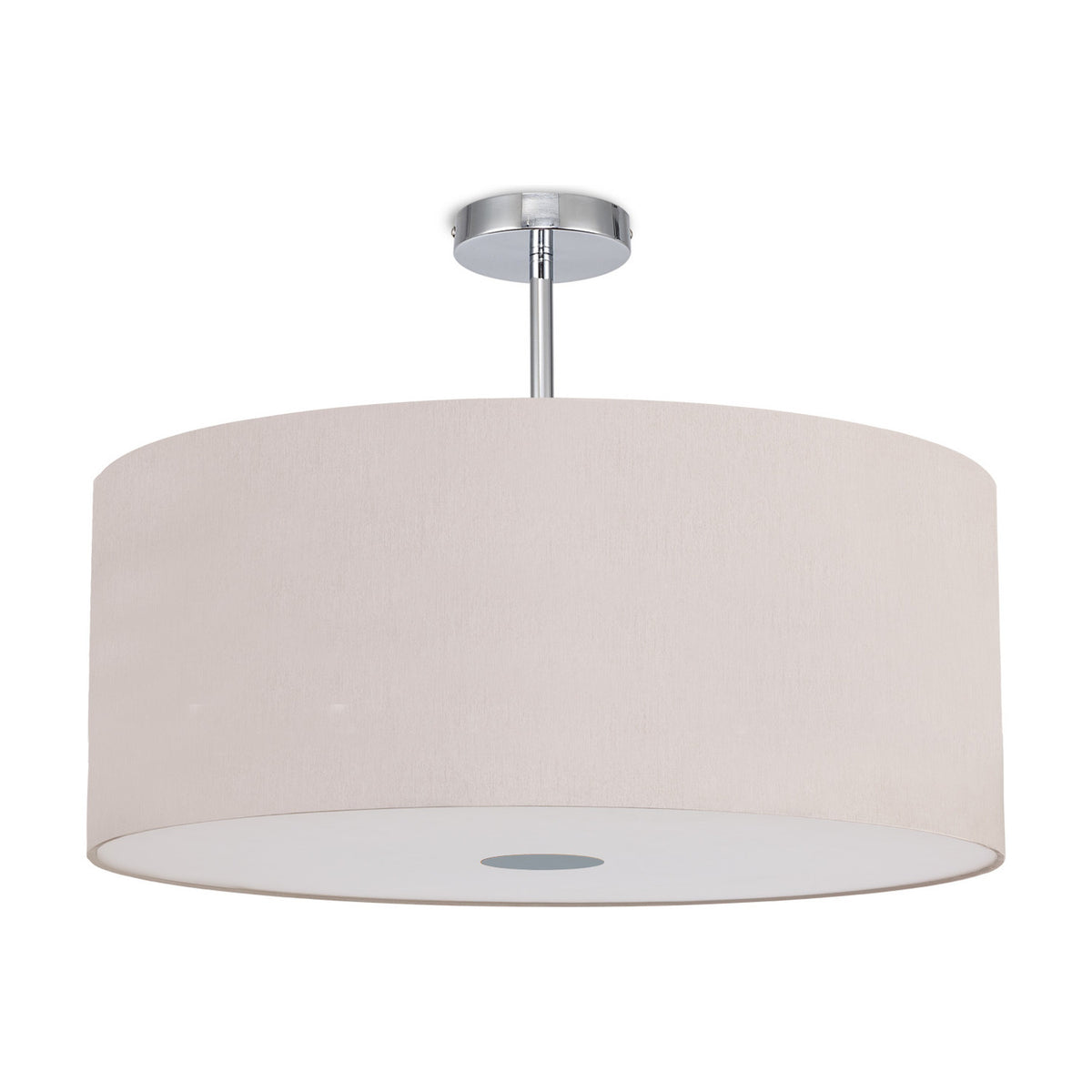 Baymont Semi Flush Beige 60cm Dia 42cm High - Polished Chrome