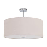 Baymont Semi Flush Beige 60cm Dia 42cm High - Polished Chrome