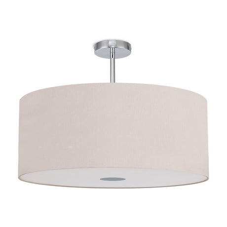 Baymont Semi Flush Beige 60cm Dia 42cm High - Polished Chrome