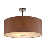 Baymont E27 Semi Flush Ceiling Light 60cm Taupe - Polished Chrome